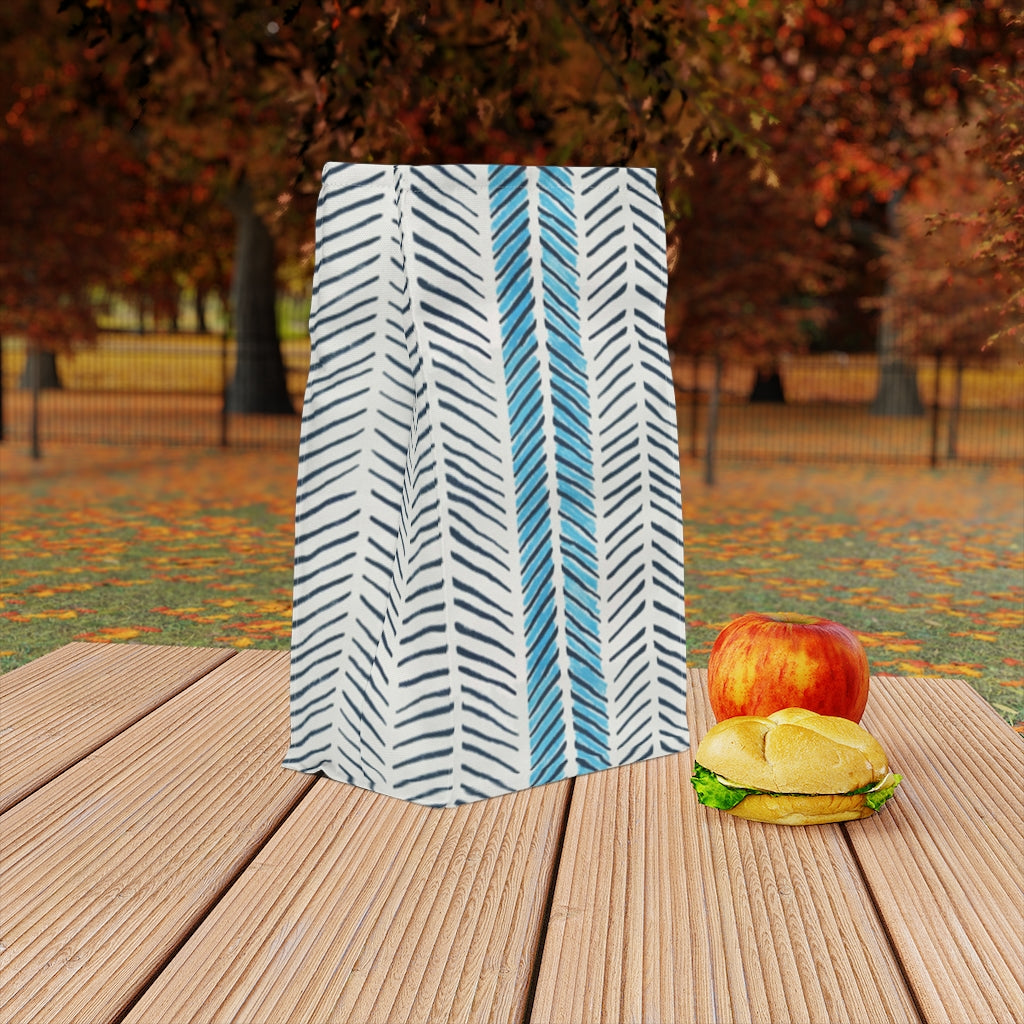 Painted Herringbone Printed Polyester Lunch Bag