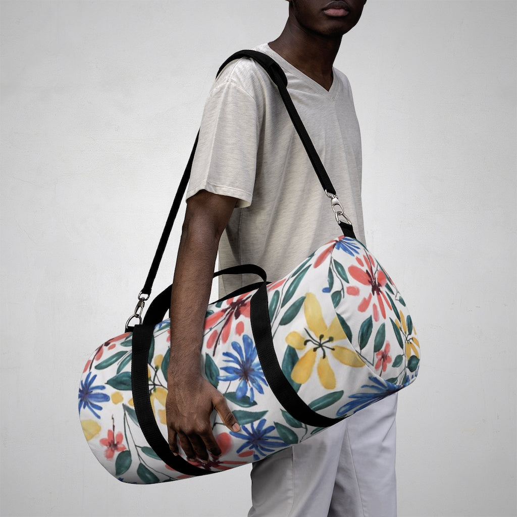 Floral Watercolor Printed Duffel Bag