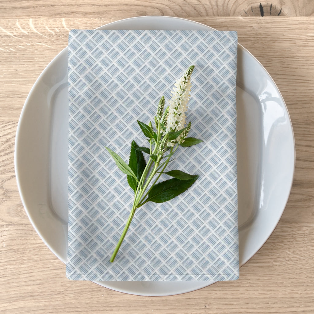 Blue Basketweave Napkins, Set of 4