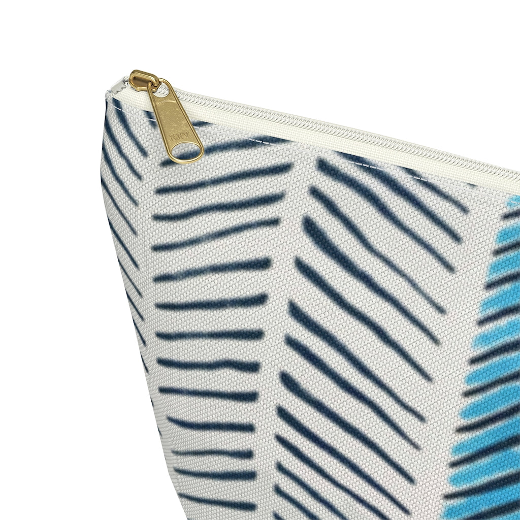 Painted Herringbone Printed Accessory Pouch w T-bottom