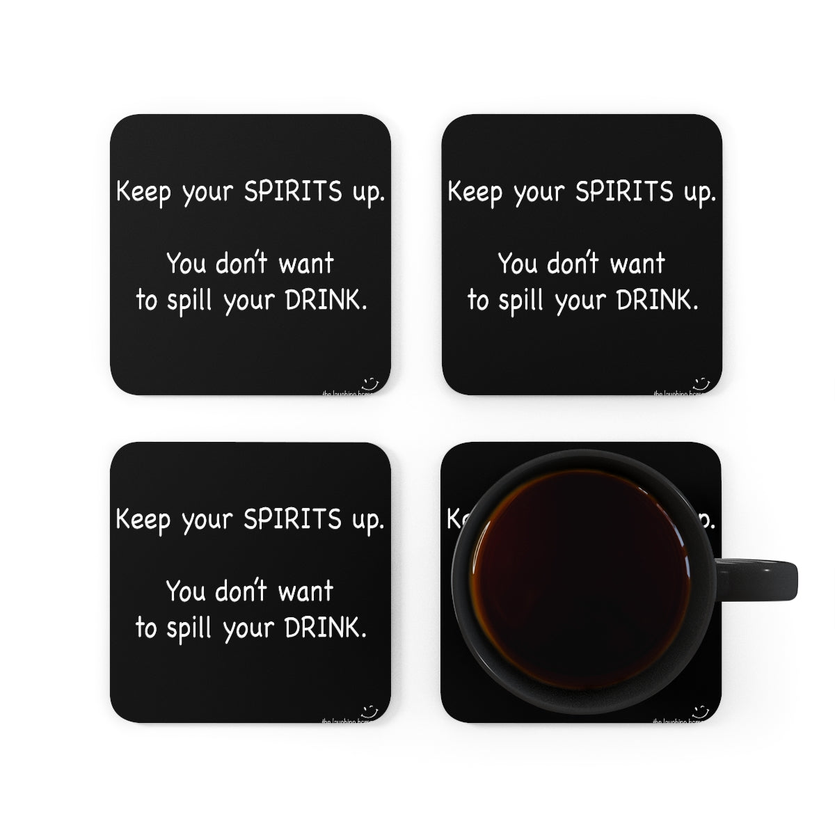 Keep your Spirits Up Corkwood Coaster Set of 4