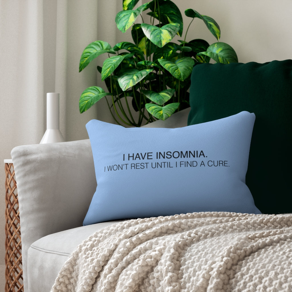 Insomnia BLUE Spun Polyester Lumbar Pillow 14"x20"