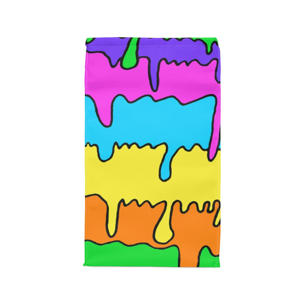Drip Stripe Art Printed Polyester Lunch Bag