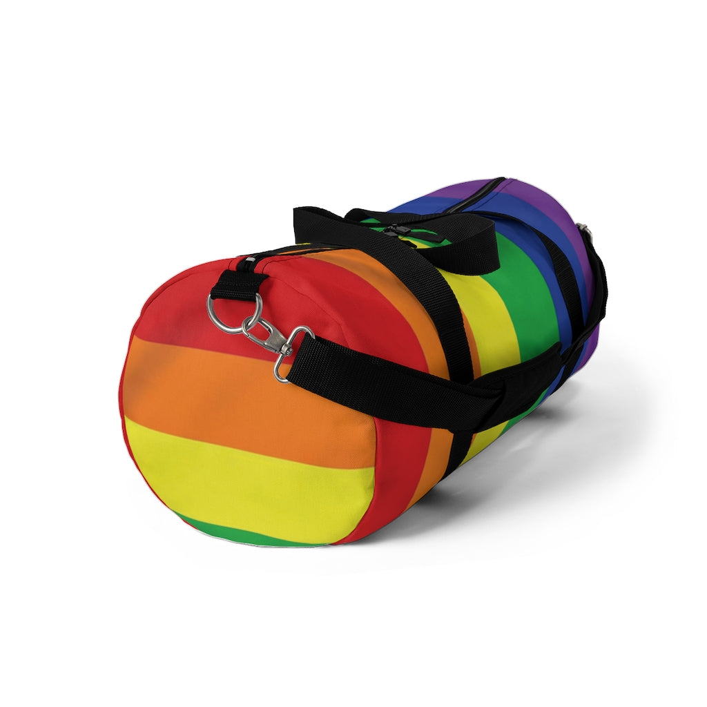 Rainbow Stripe Printed Duffel Bag