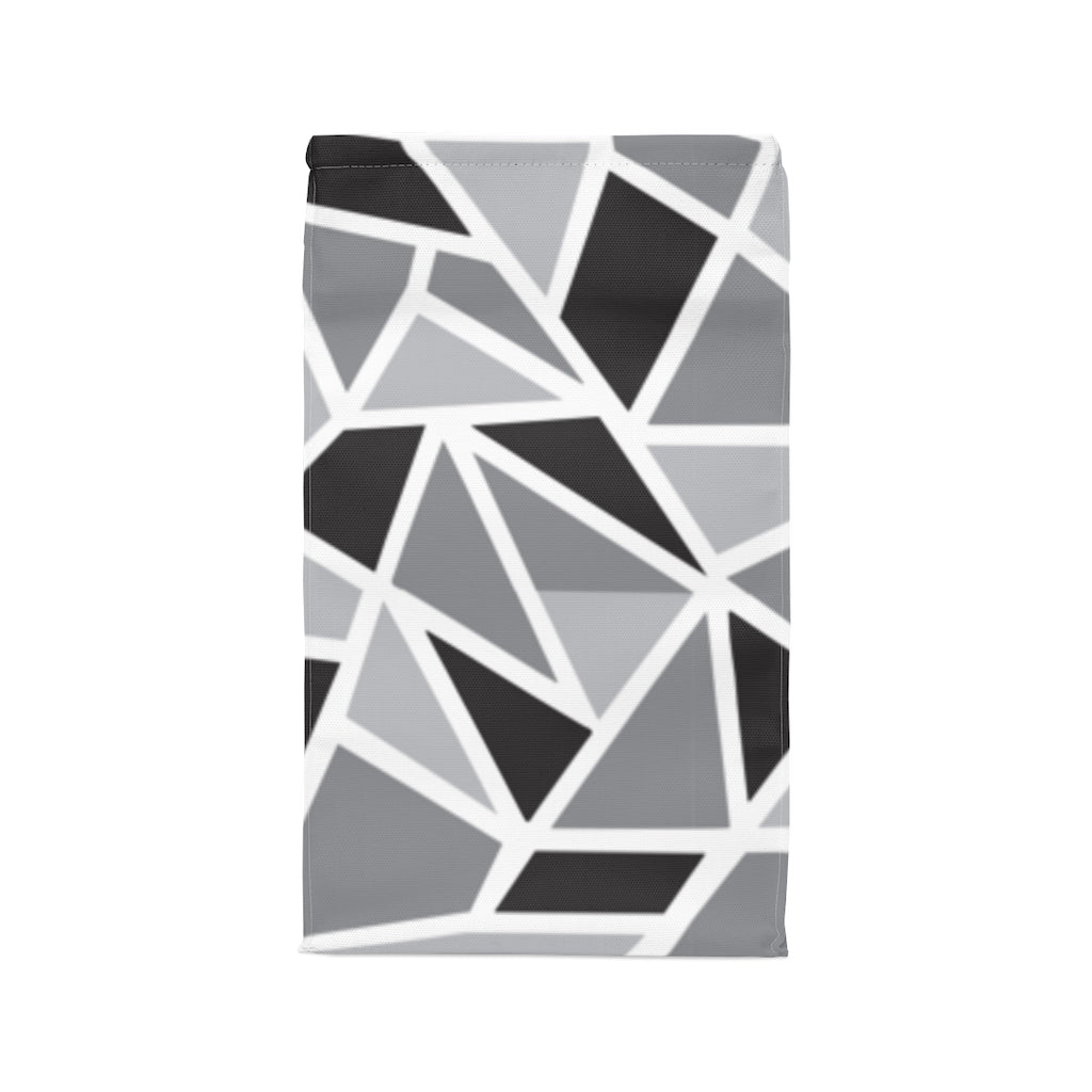 Black & White Geo Printed Polyester Lunch Bag