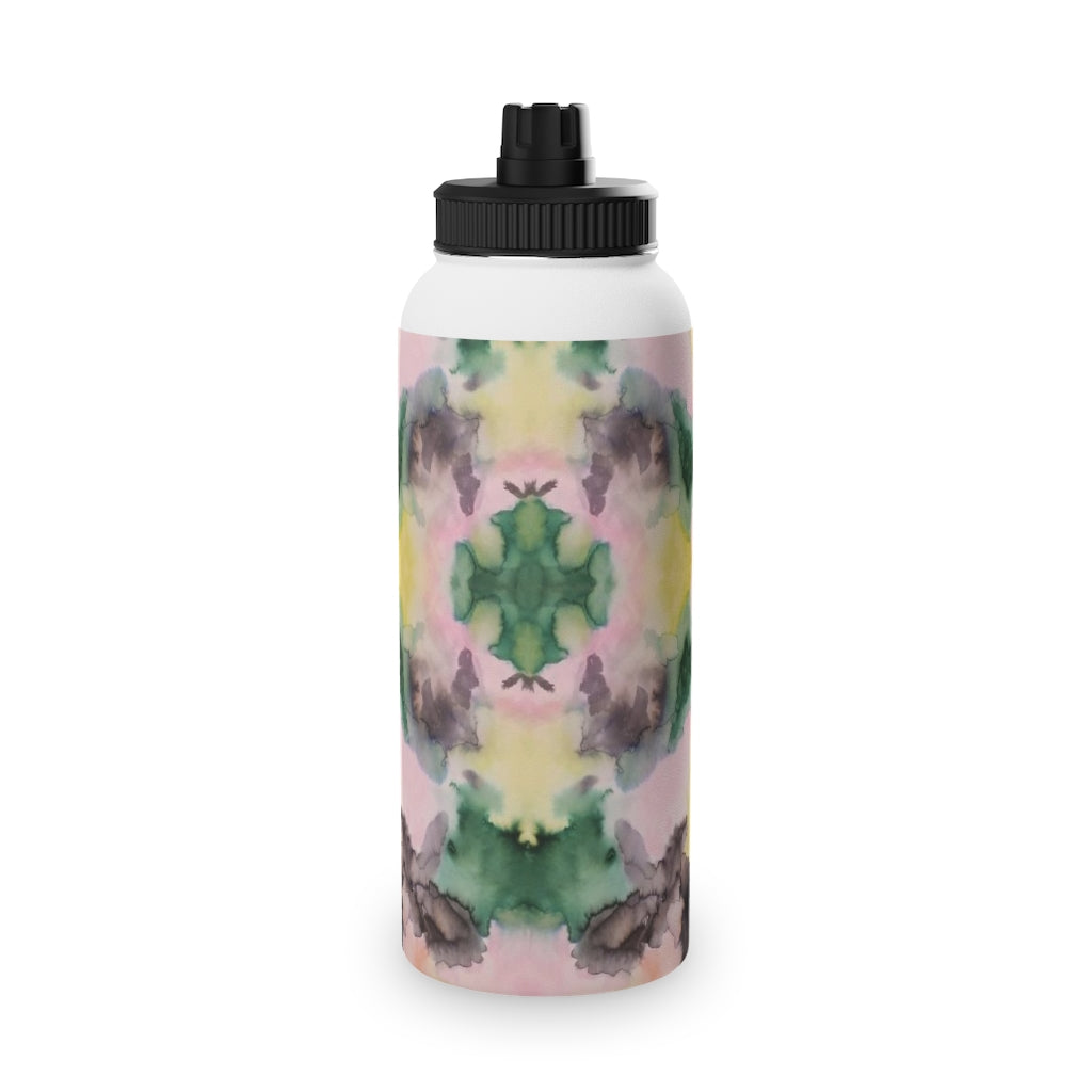 Watercolor Camo Stainless Steel Water Bottle, Sports Lid
