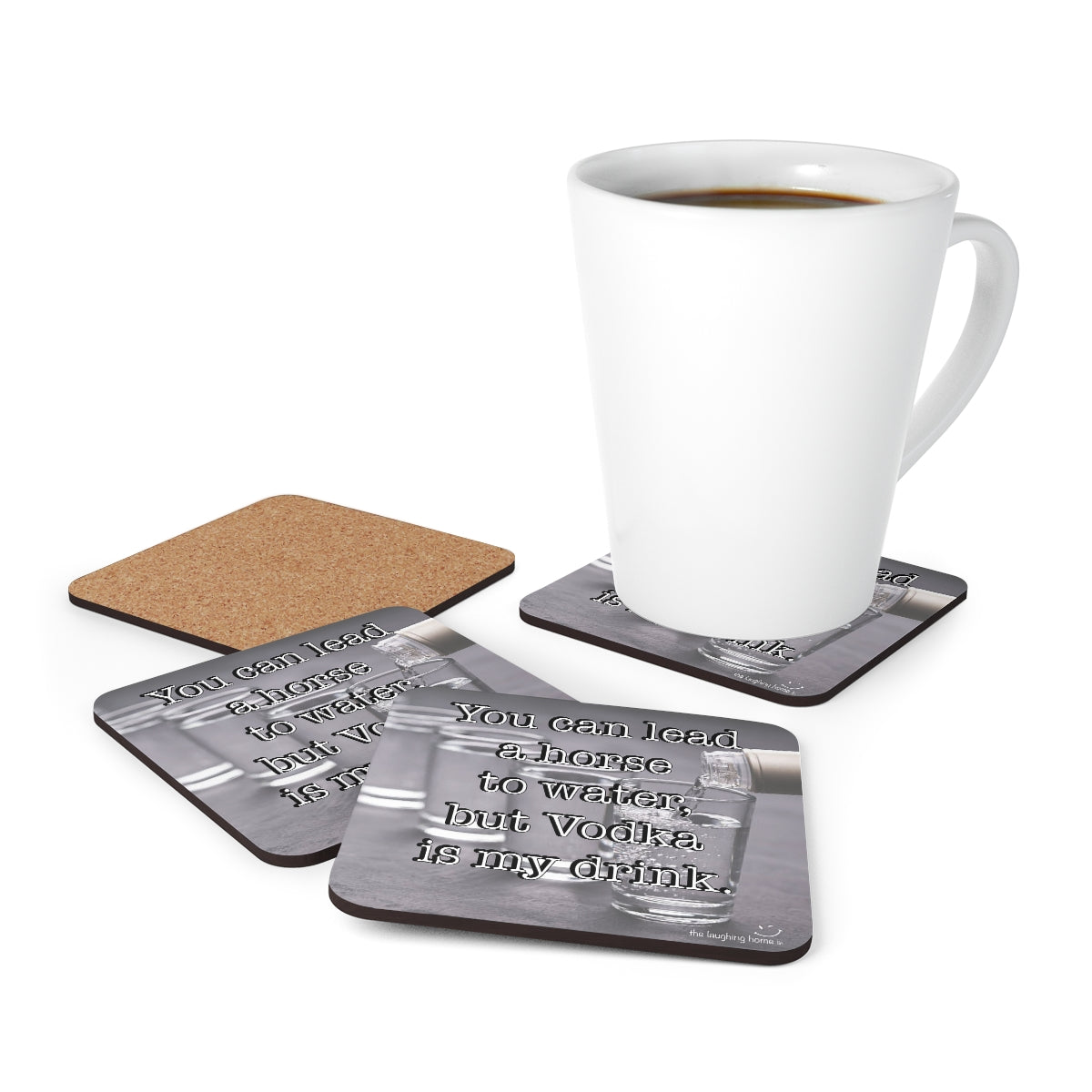 You can lead a horse to water Corkwood Coaster Set of 4