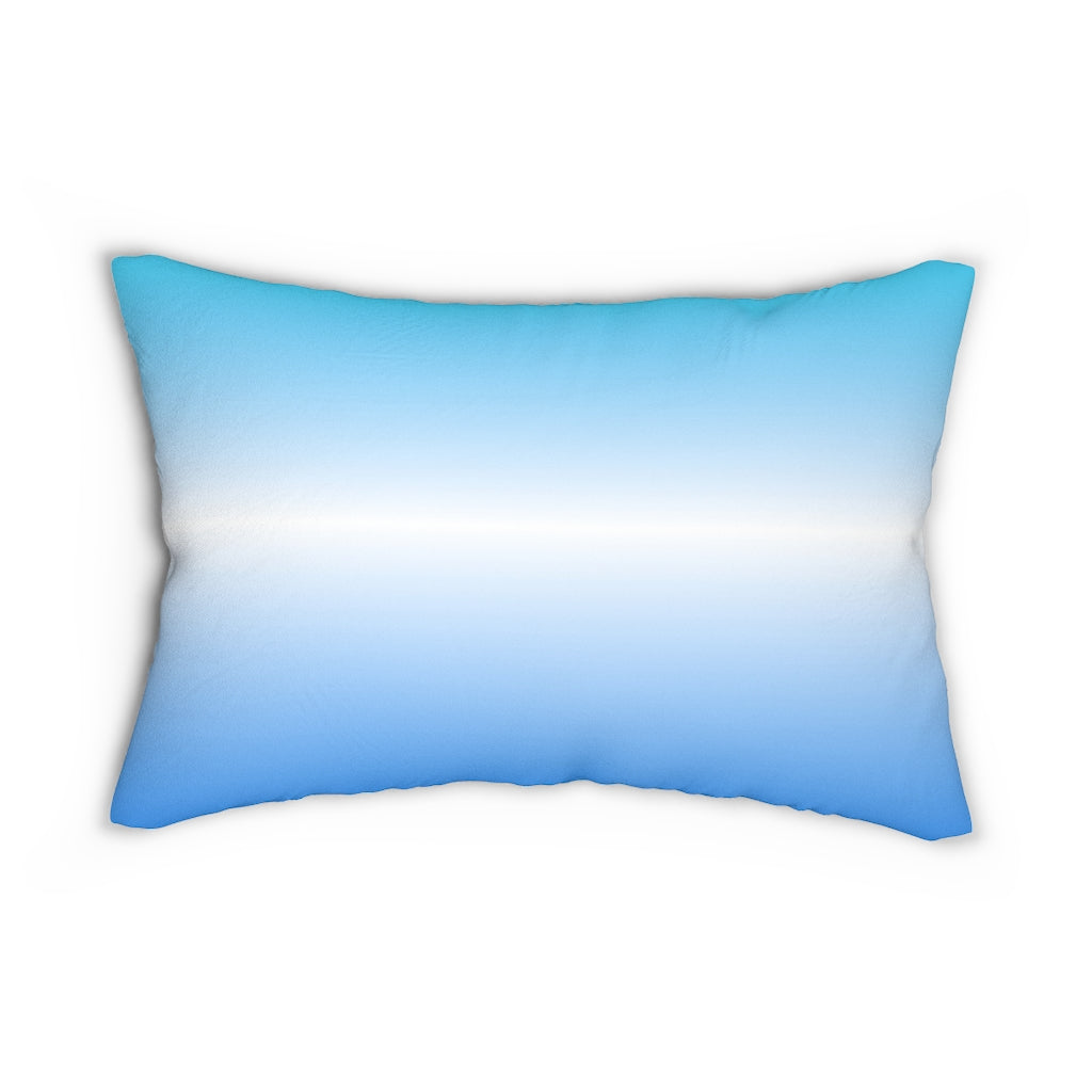 Gratitude Attitude BLUE Spun Polyester Lumbar Pillow 14"x20"
