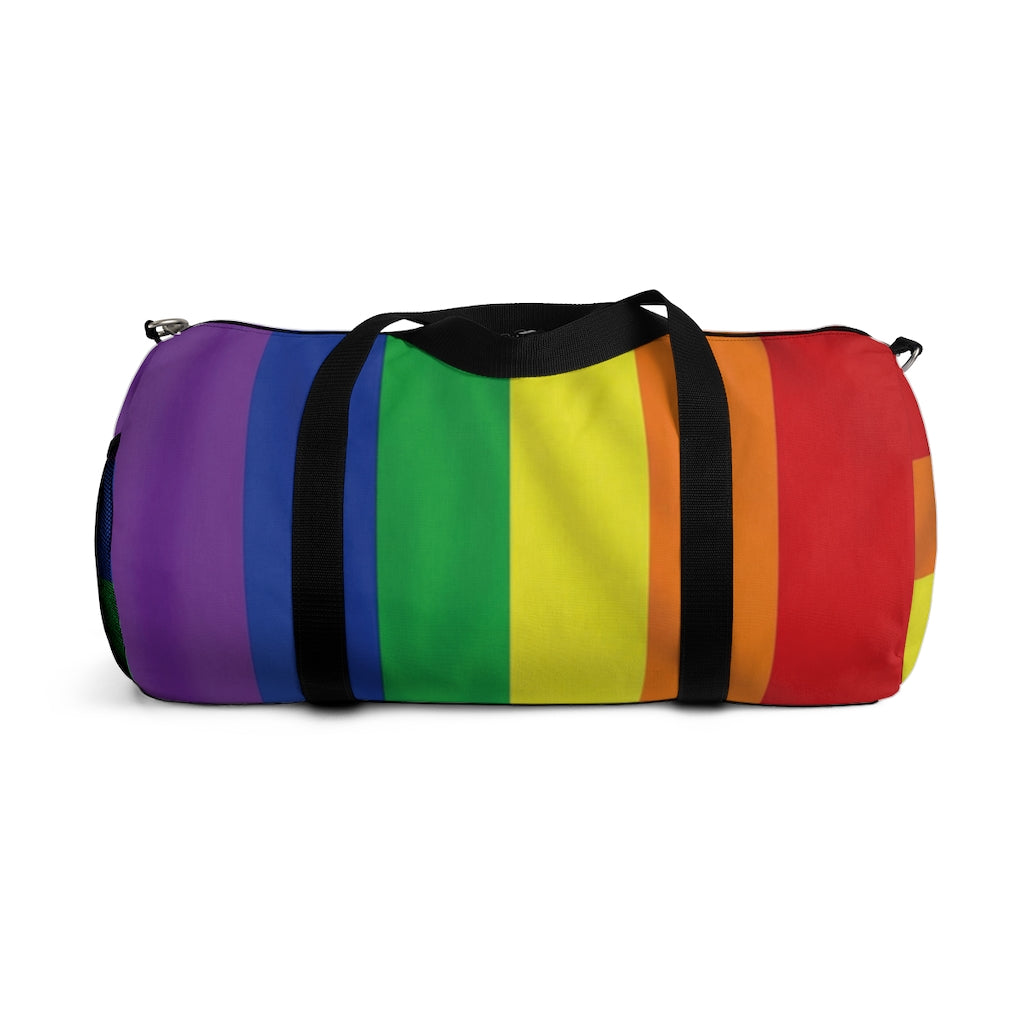 Rainbow Stripe Printed Duffel Bag