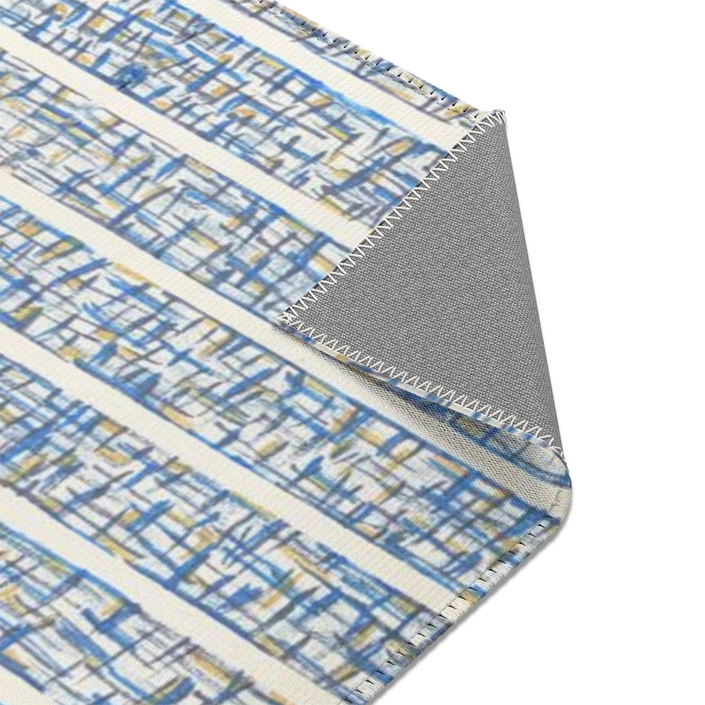 Textured Stripe Printed Area Rugs