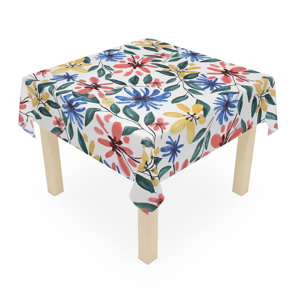 Watercolor Flower Printed Table Cloth