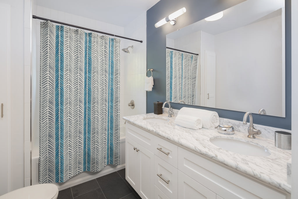 Herringbone Printed Shower Curtains