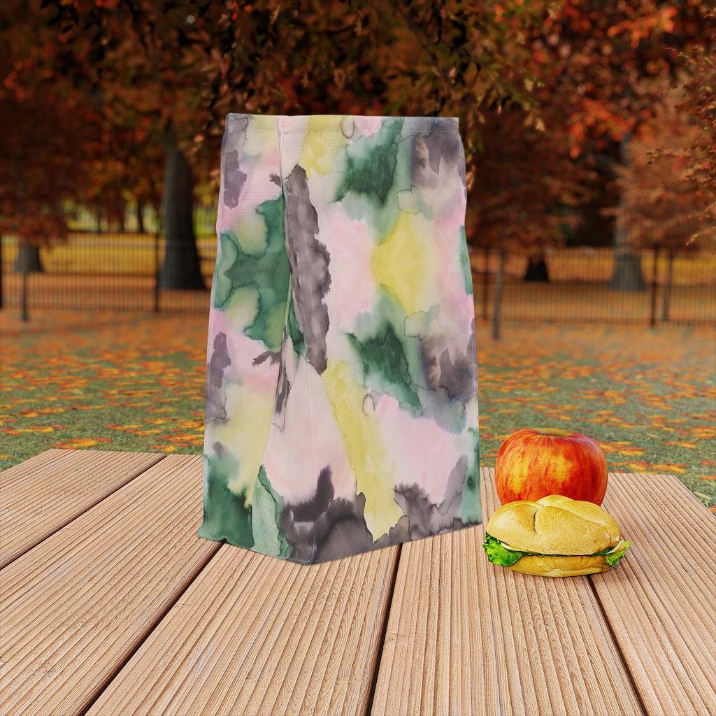 Watercolor Camo Printed Polyester Lunch Bag