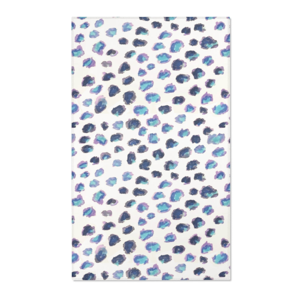 Blue Cheetah Leopard Printed Area Rugs