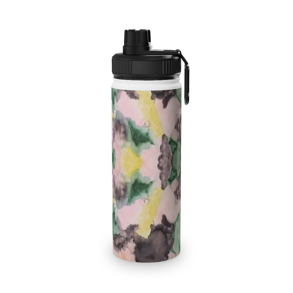Watercolor Camo Stainless Steel Water Bottle, Sports Lid