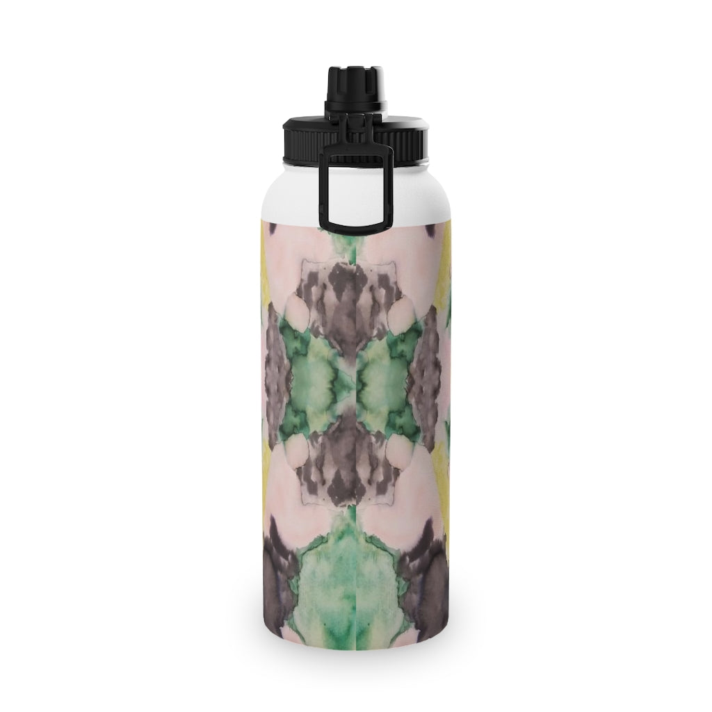 Watercolor Camo Stainless Steel Water Bottle, Sports Lid