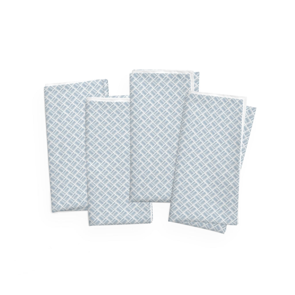 Blue Basketweave Napkins, Set of 4