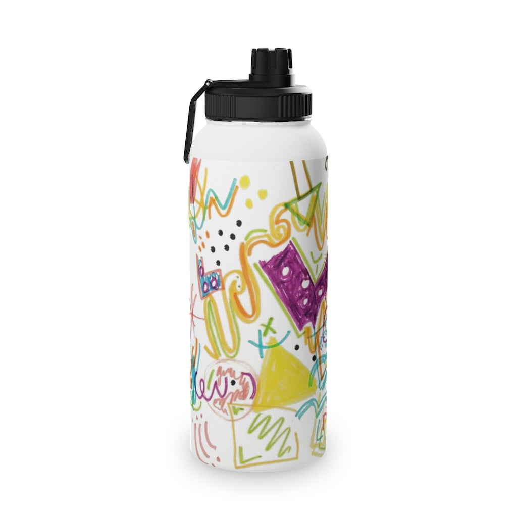 Graffiti Art Stainless Steel Water Bottle, Sports Lid