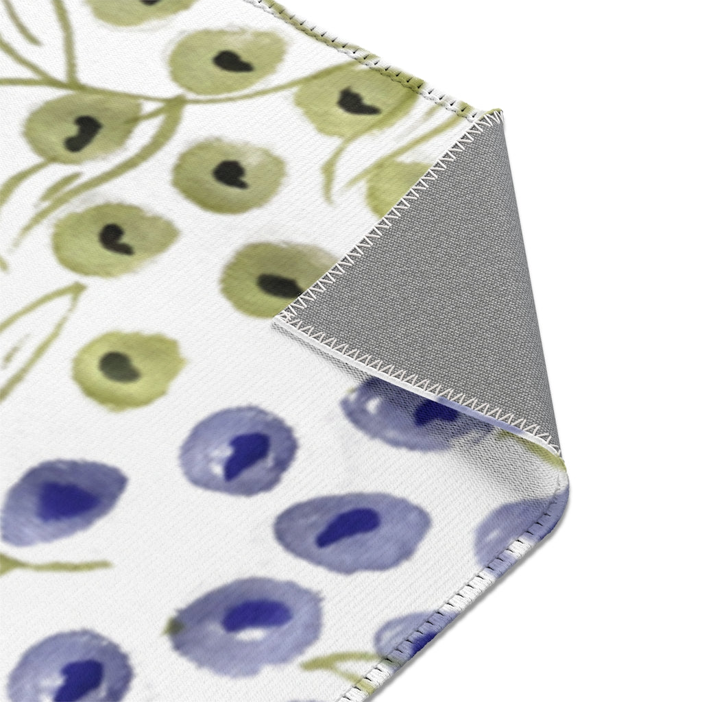 Watercolor Floral Printed Area Rugs