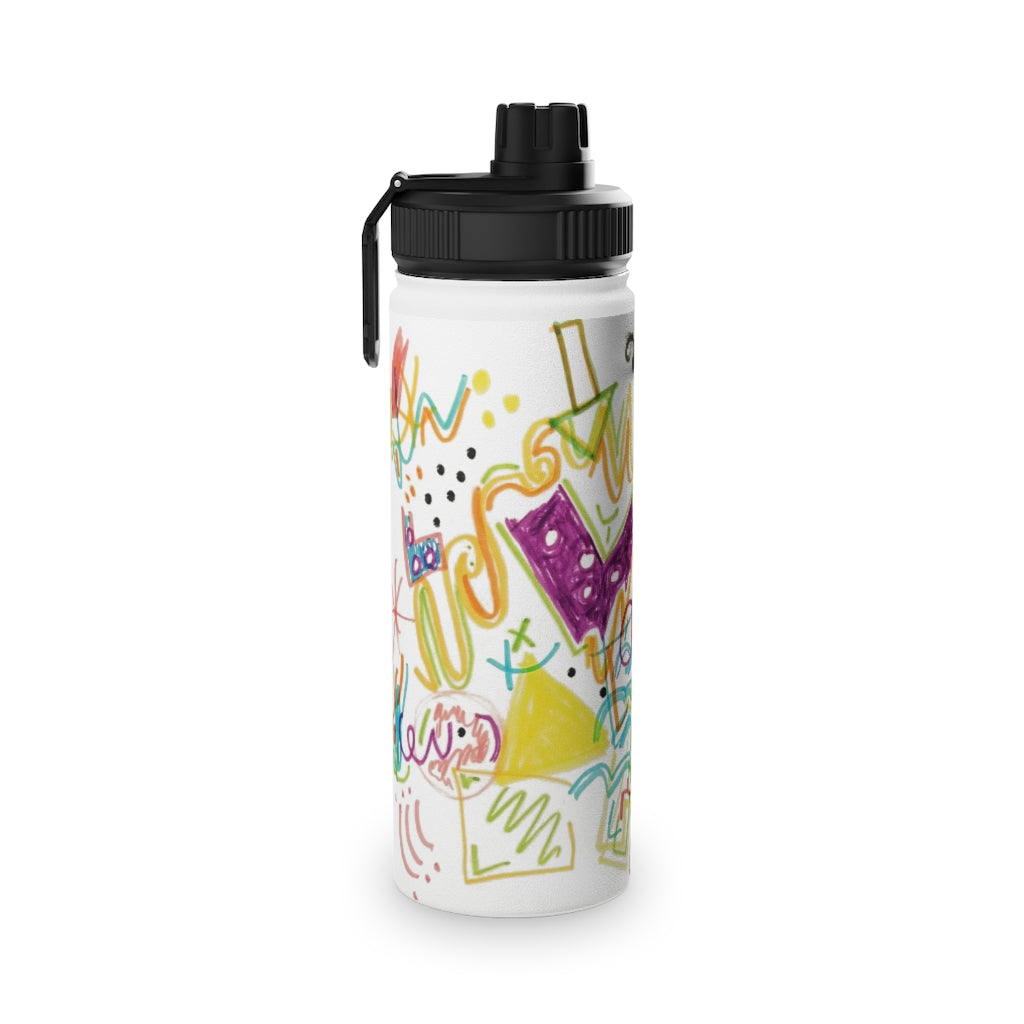 Graffiti Art Stainless Steel Water Bottle, Sports Lid