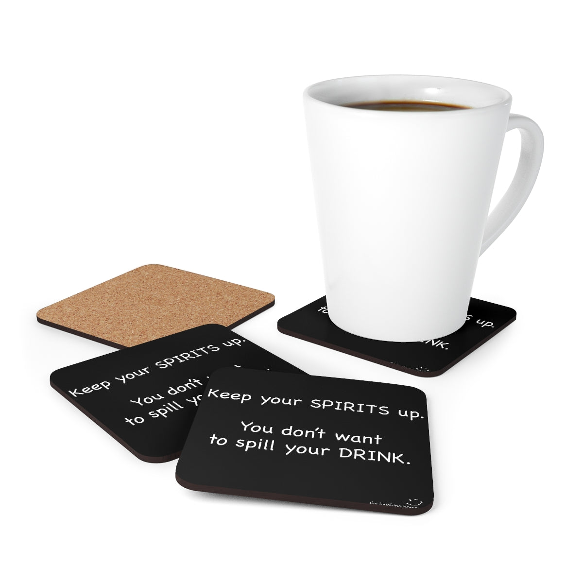 Keep your Spirits Up Corkwood Coaster Set of 4
