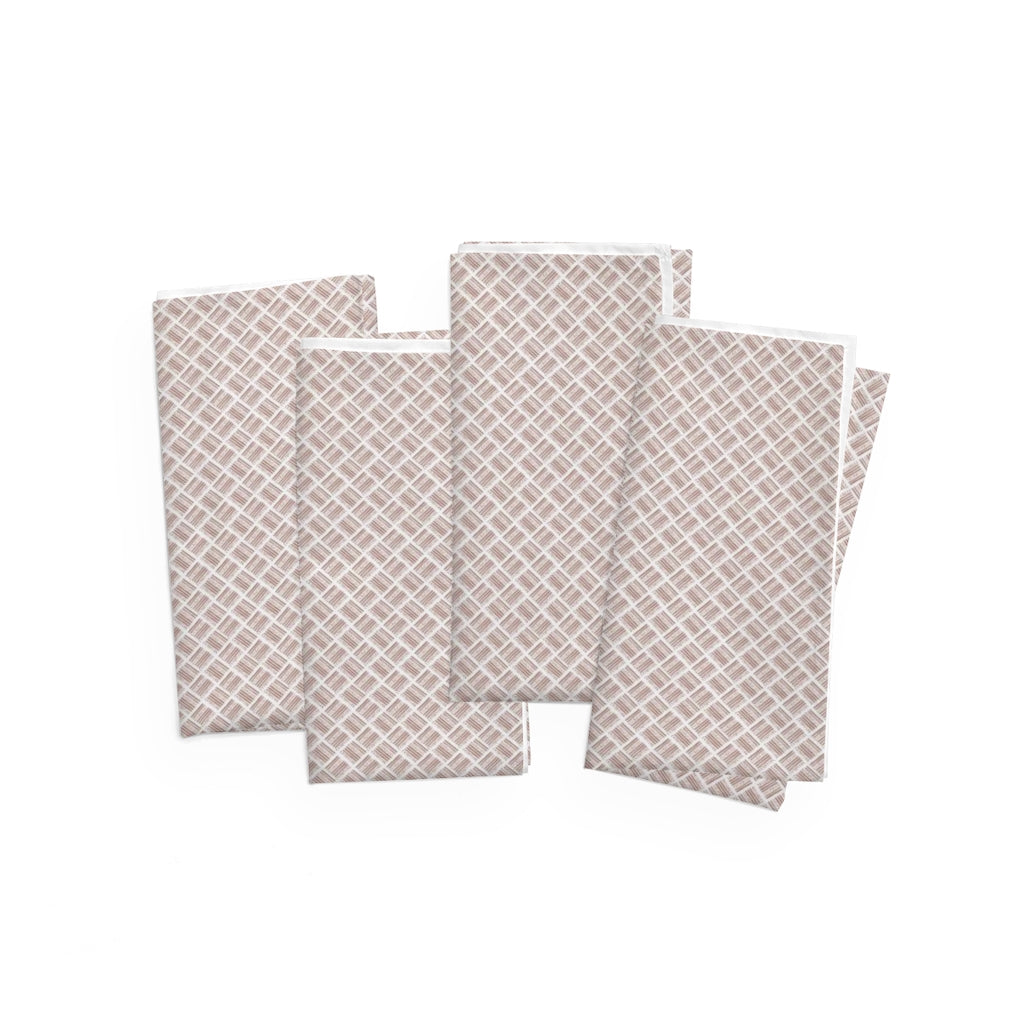 Red Basketweave Napkins, Set of 4