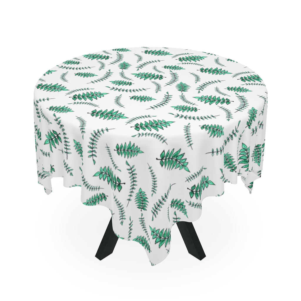 Watercolor Palm Leaves Printed Table Cloth