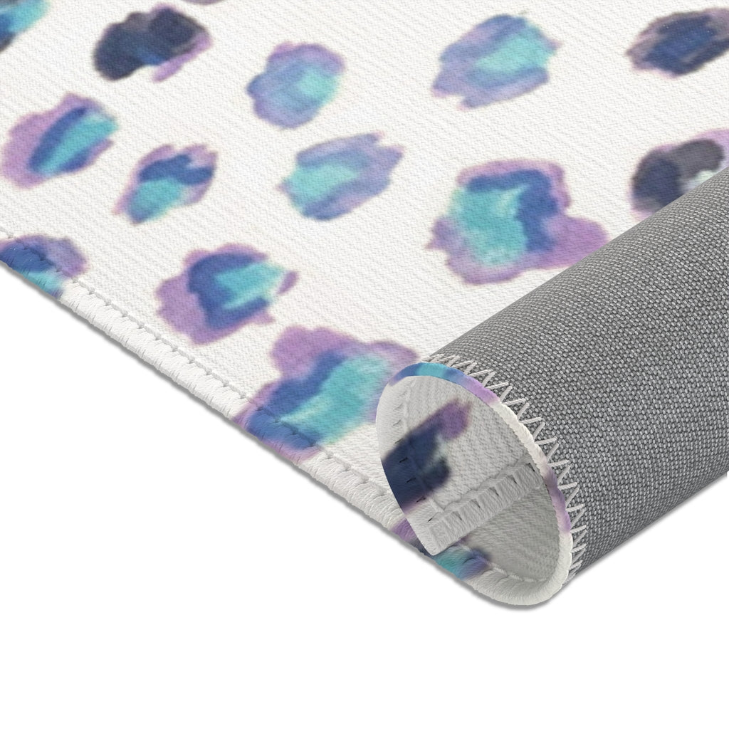 Blue Cheetah Leopard Printed Area Rugs