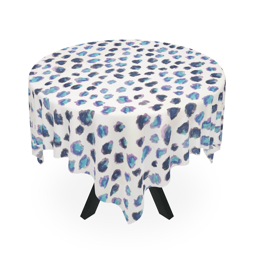 Blue Cheetah Printed Table Cloth