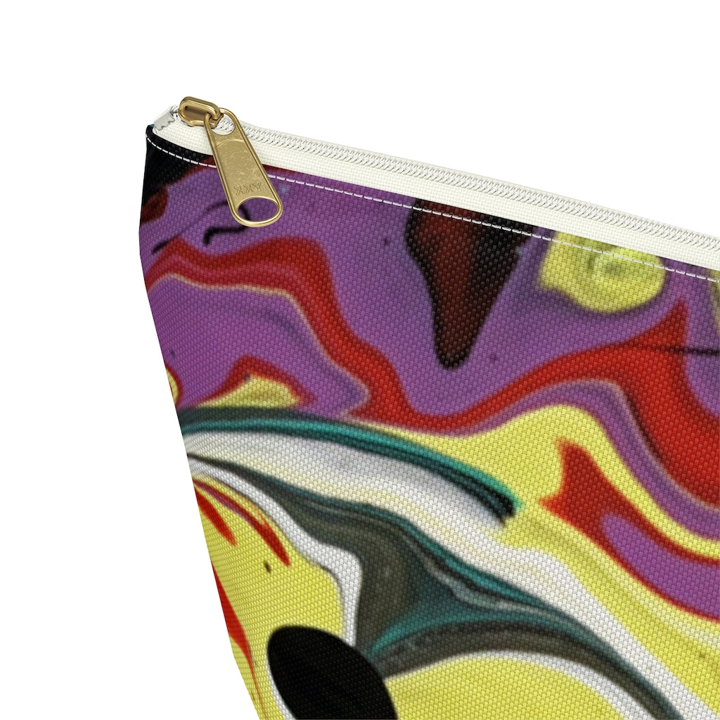 Abstract Art Printed Accessory Pouch w T-bottom