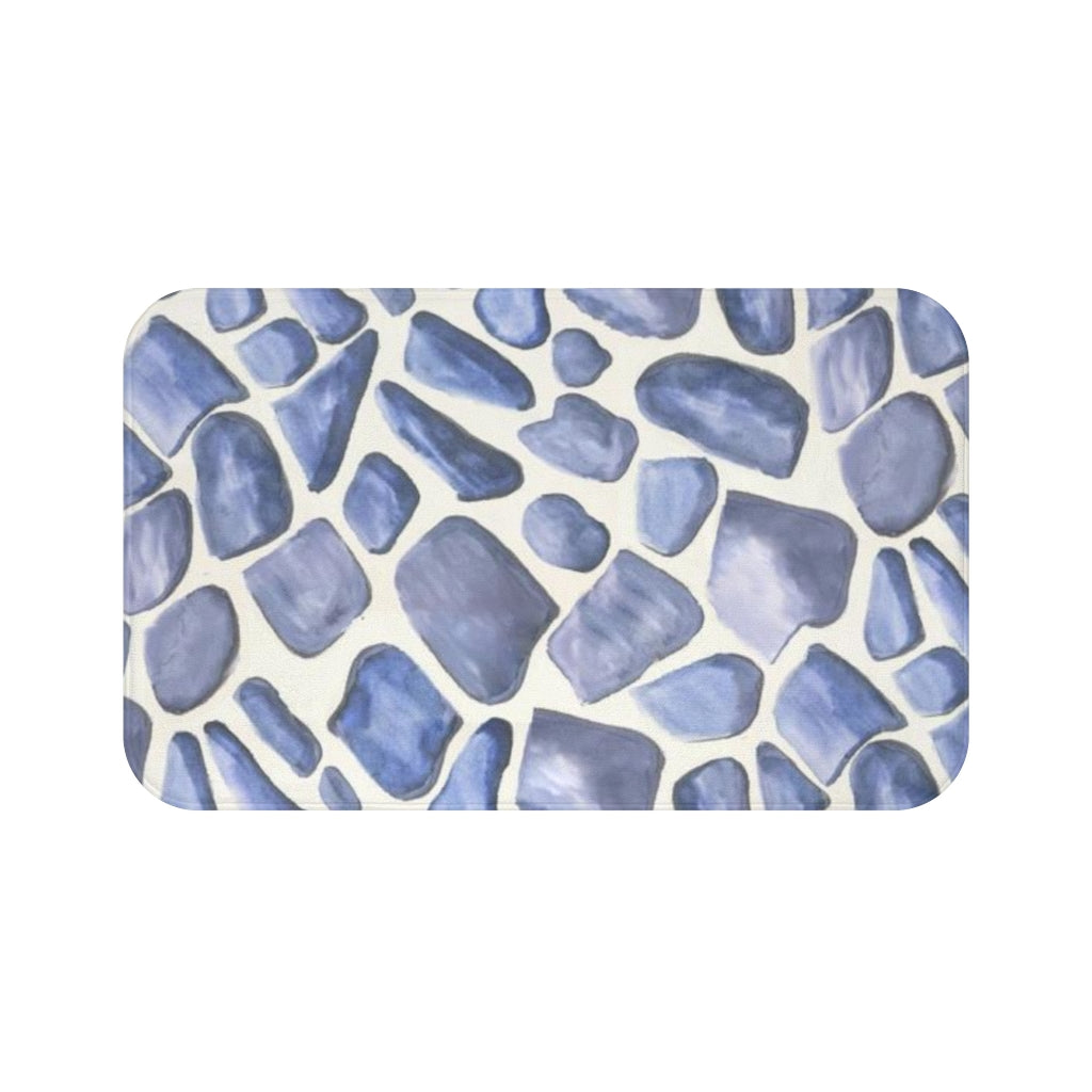 Blue Giraffe Bath Mat