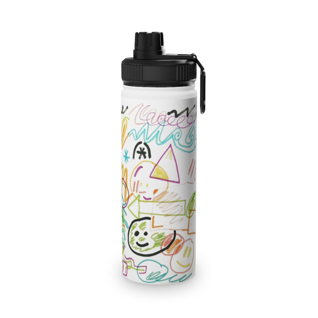 Graffiti Art Stainless Steel Water Bottle, Sports Lid