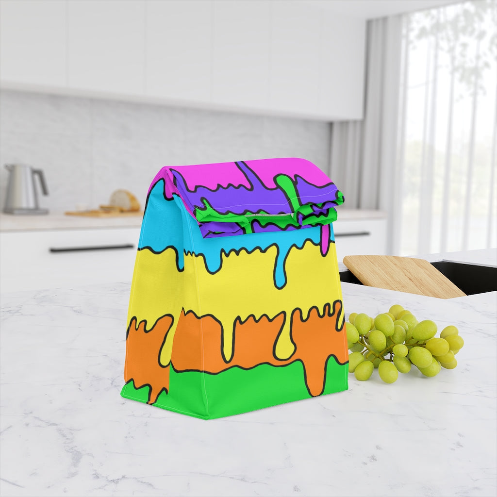 Drip Stripe Art Printed Polyester Lunch Bag