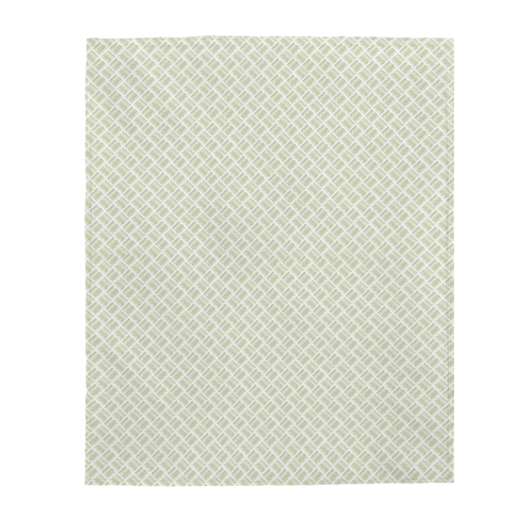 Green Basketweave Velveteen Plush Blanket