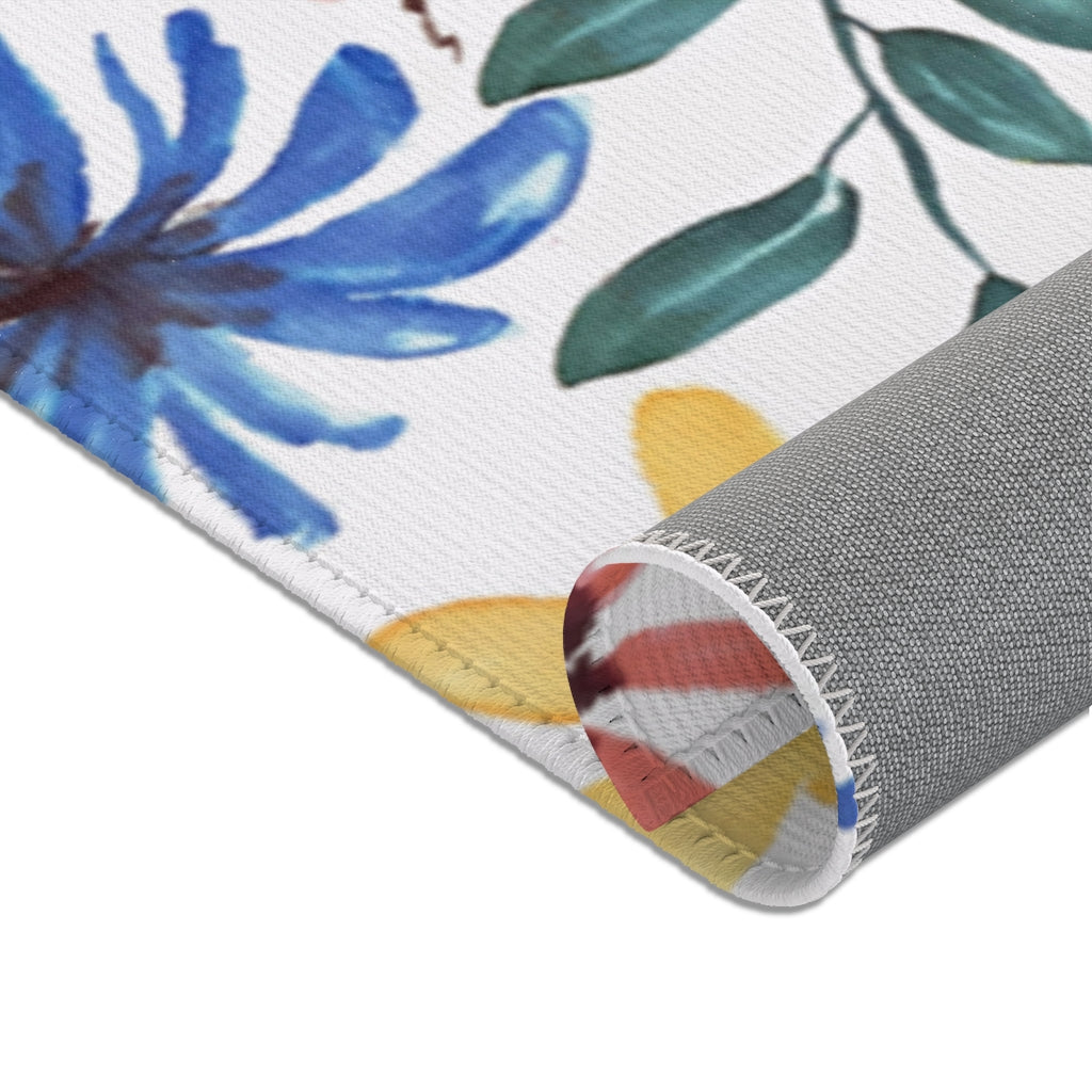 Watercolor Floral Printed Area Rugs