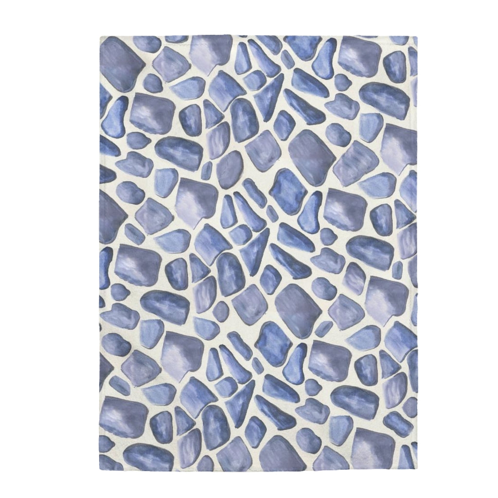 Blue Giraffe Velveteen Plush Blanket