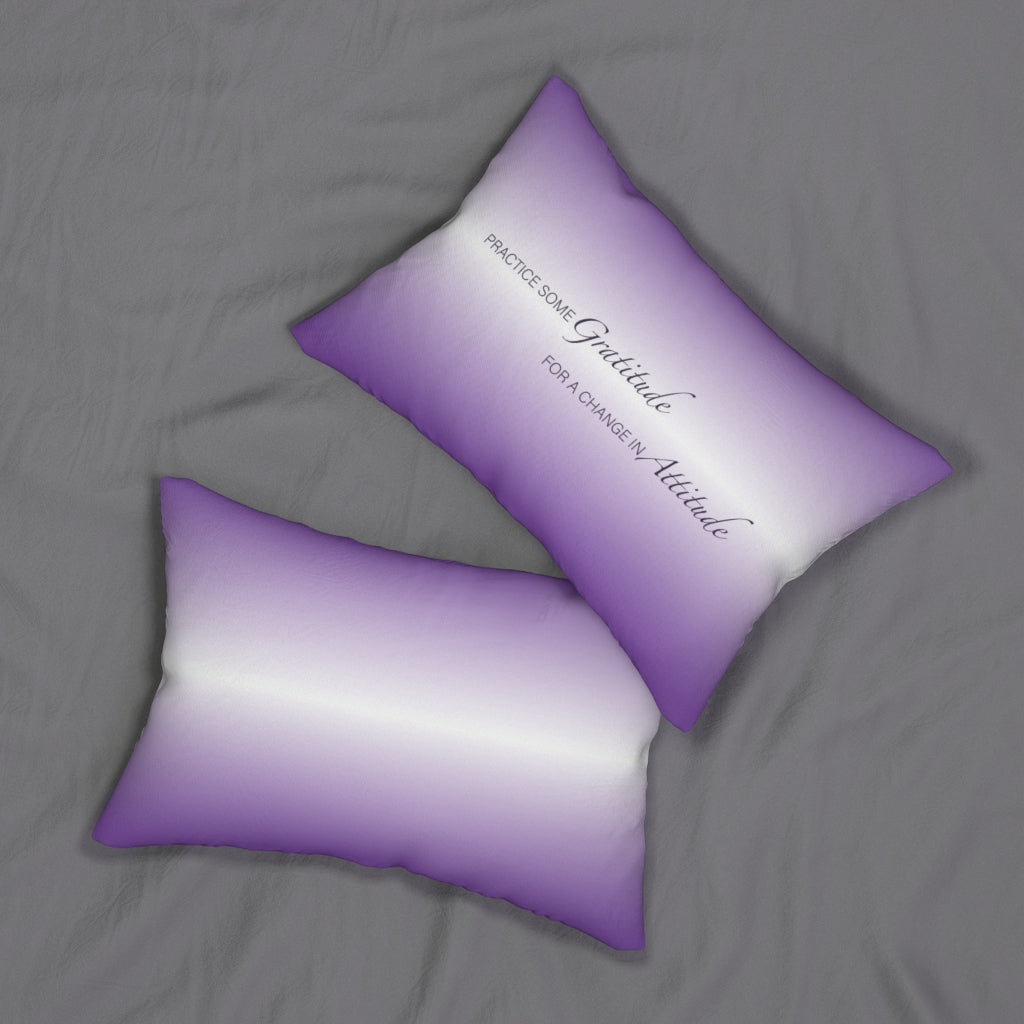 Gratitude Attitude PLUM Spun Polyester Lumbar Pillow 14"x20"