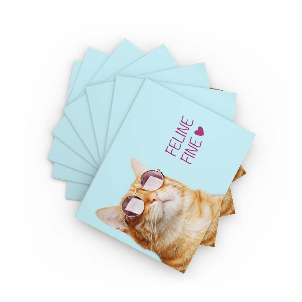 Feline Fine Kitty Cat Greeting cards (8 pcs)
