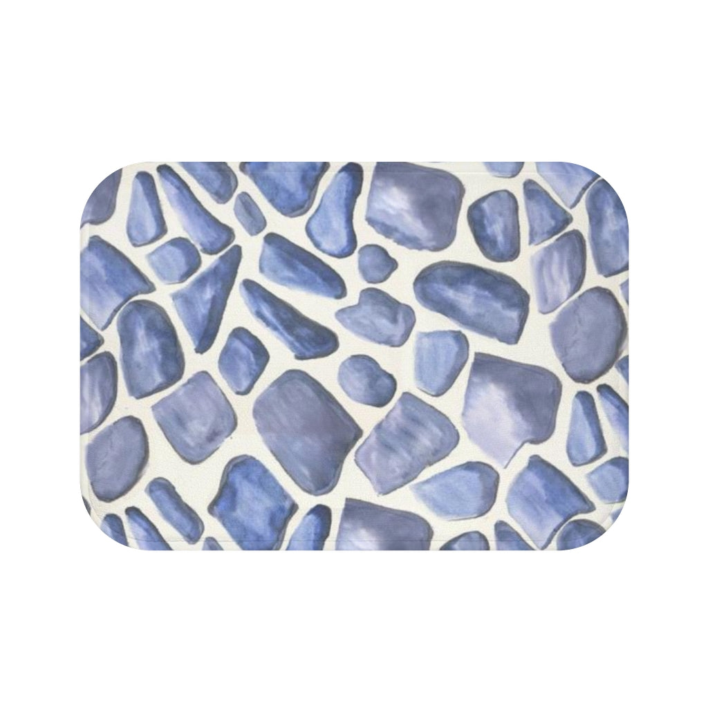 Blue Giraffe Bath Mat