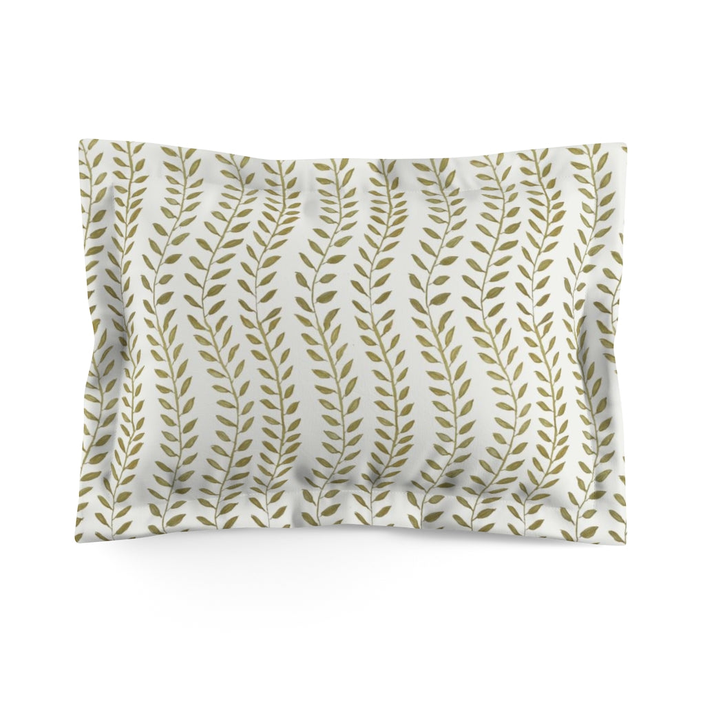 Spring Vine Leaves Microfiber Pillow Sham