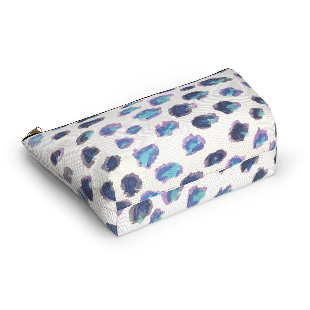 Blue Cheetah Accessory Pouch w T-bottom