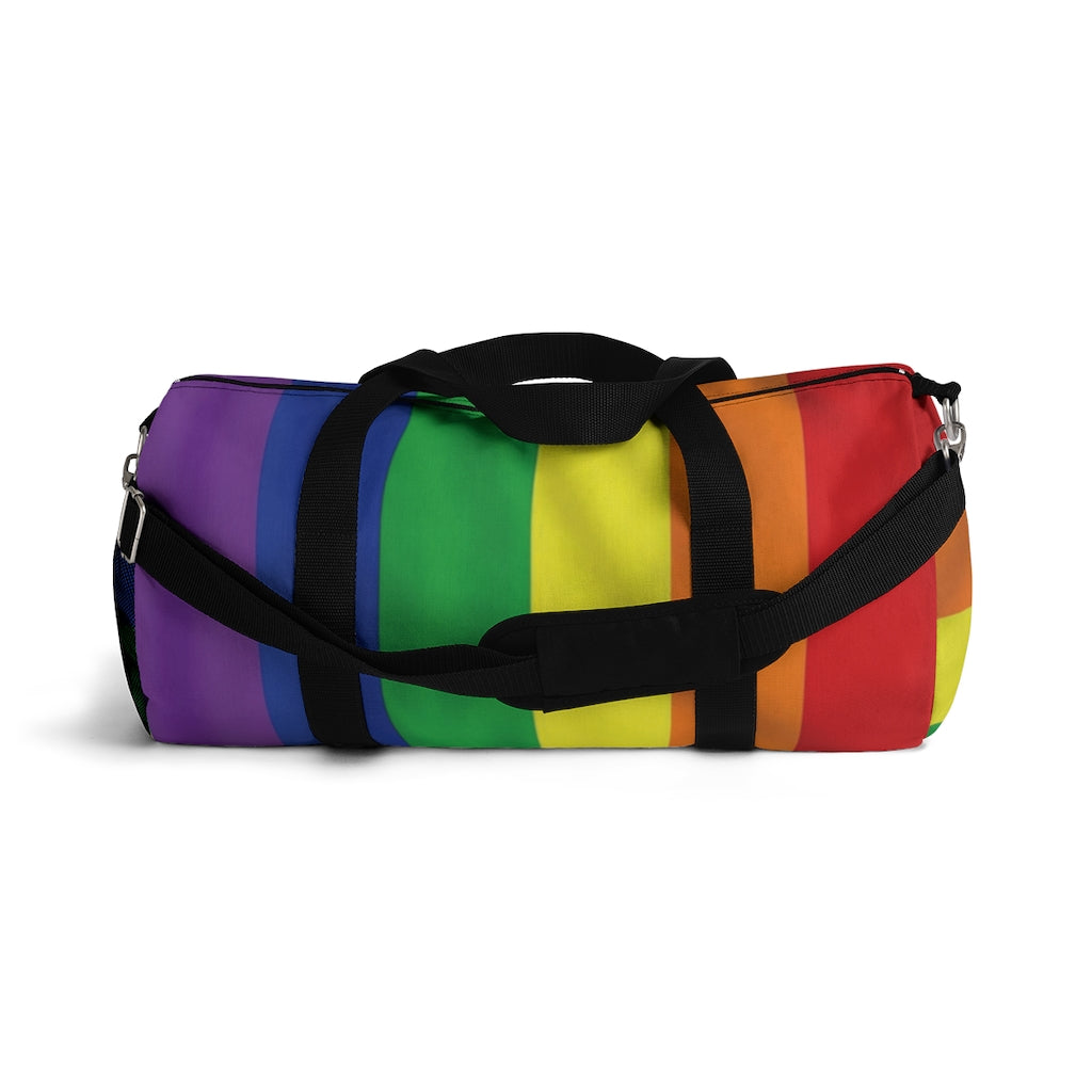 Rainbow Stripe Printed Duffel Bag