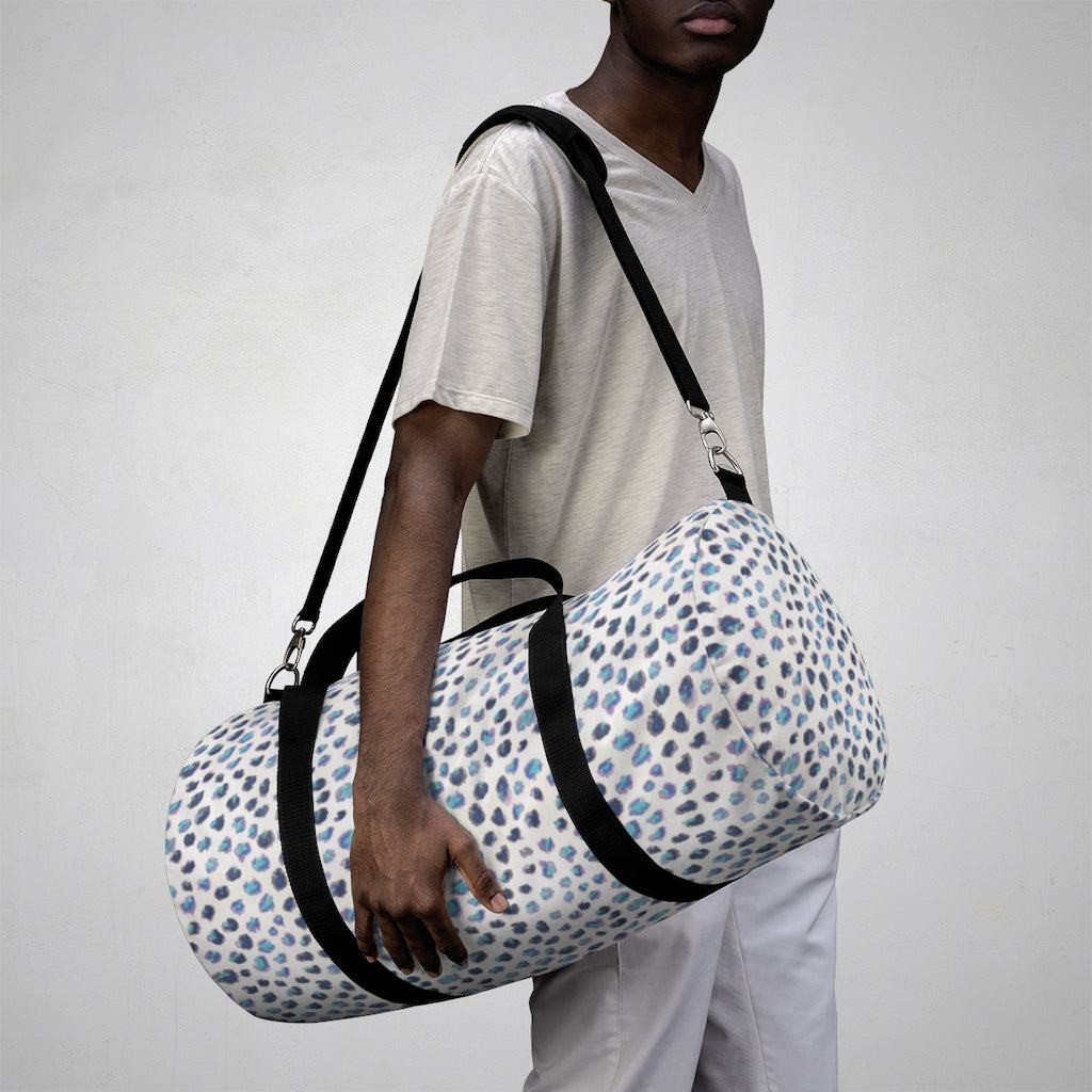 Blue Cheetah Printed Duffel Bag