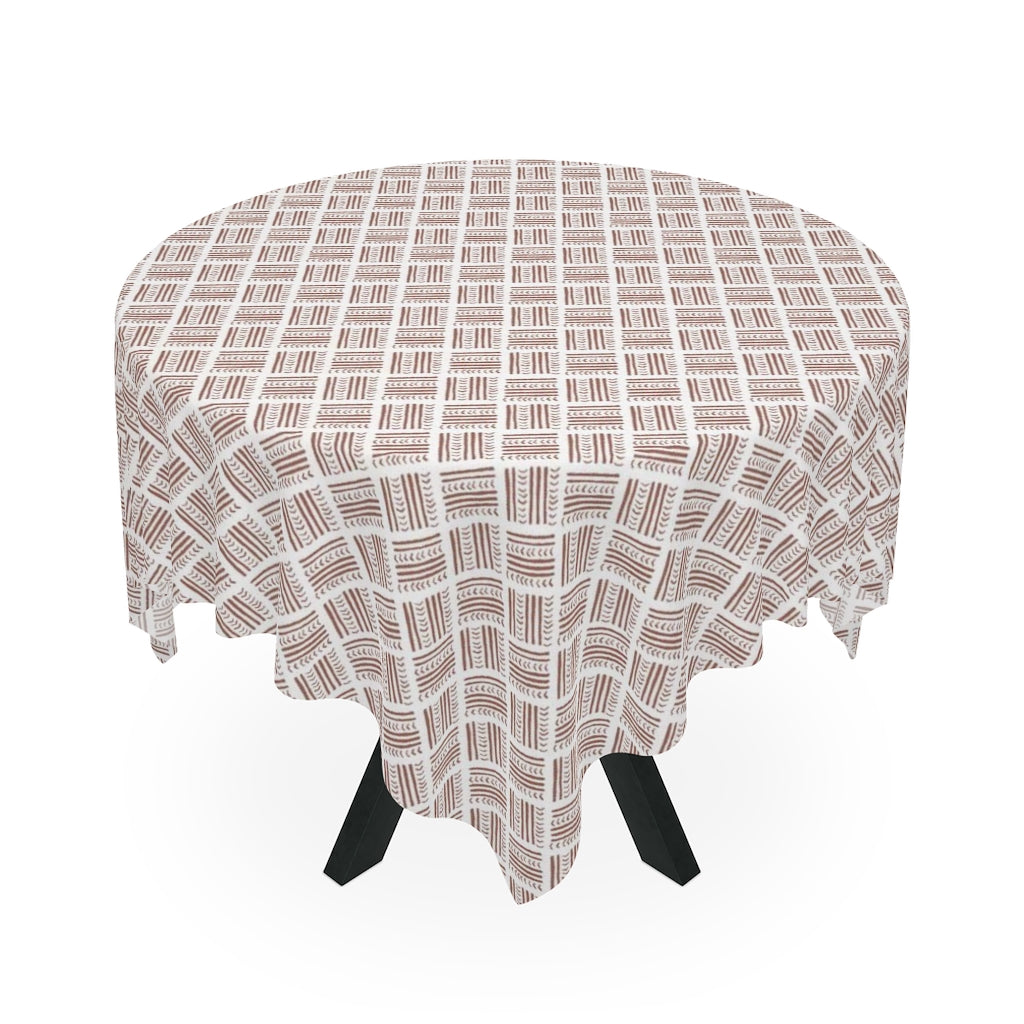 Watercolor Basketweave Printed Table Cloth