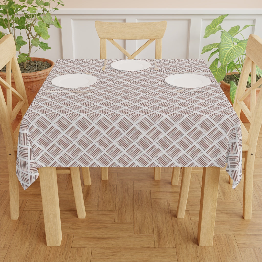 Watercolor Basketweave Printed Table Cloth