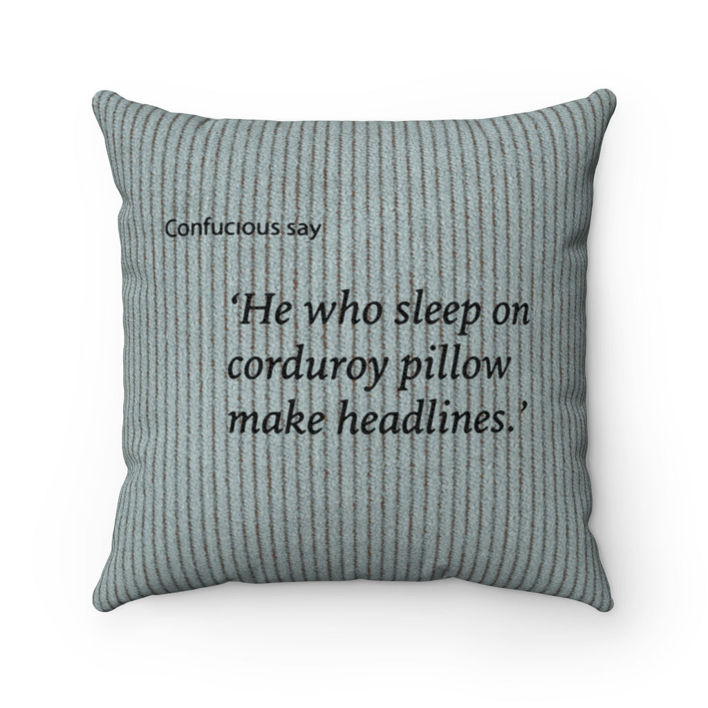 Confucious say... GREY Faux Suede Square Pillow 14inch
