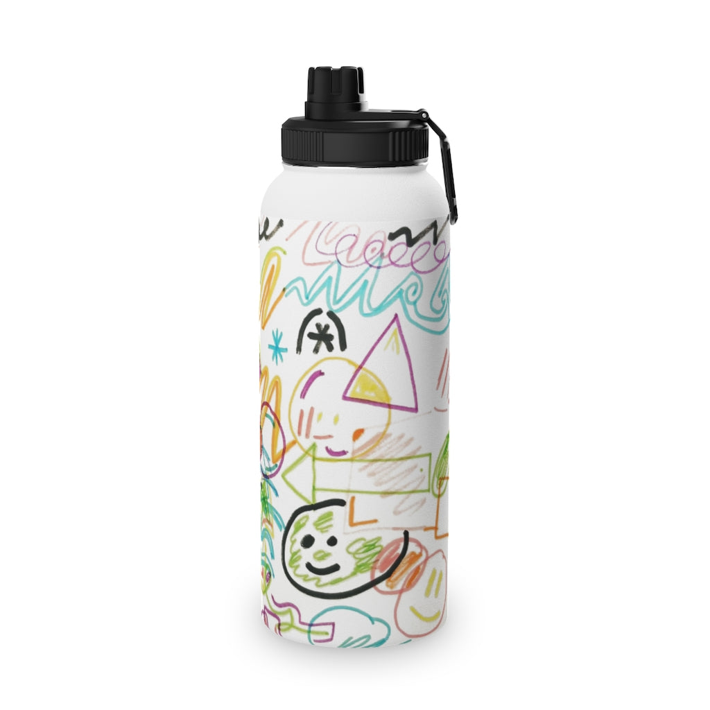 Graffiti Art Stainless Steel Water Bottle, Sports Lid
