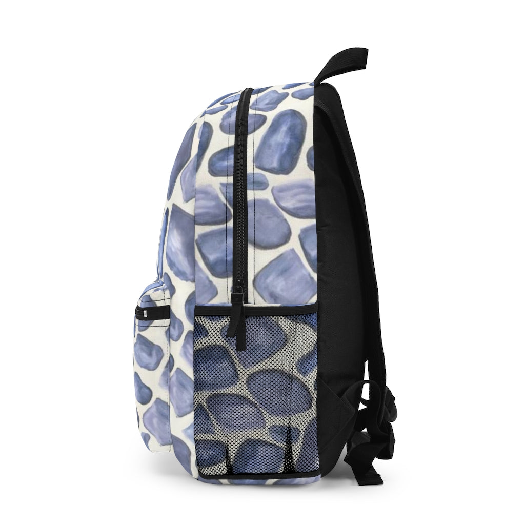 Blue Giraffe Printed Backpack (Made in USA)