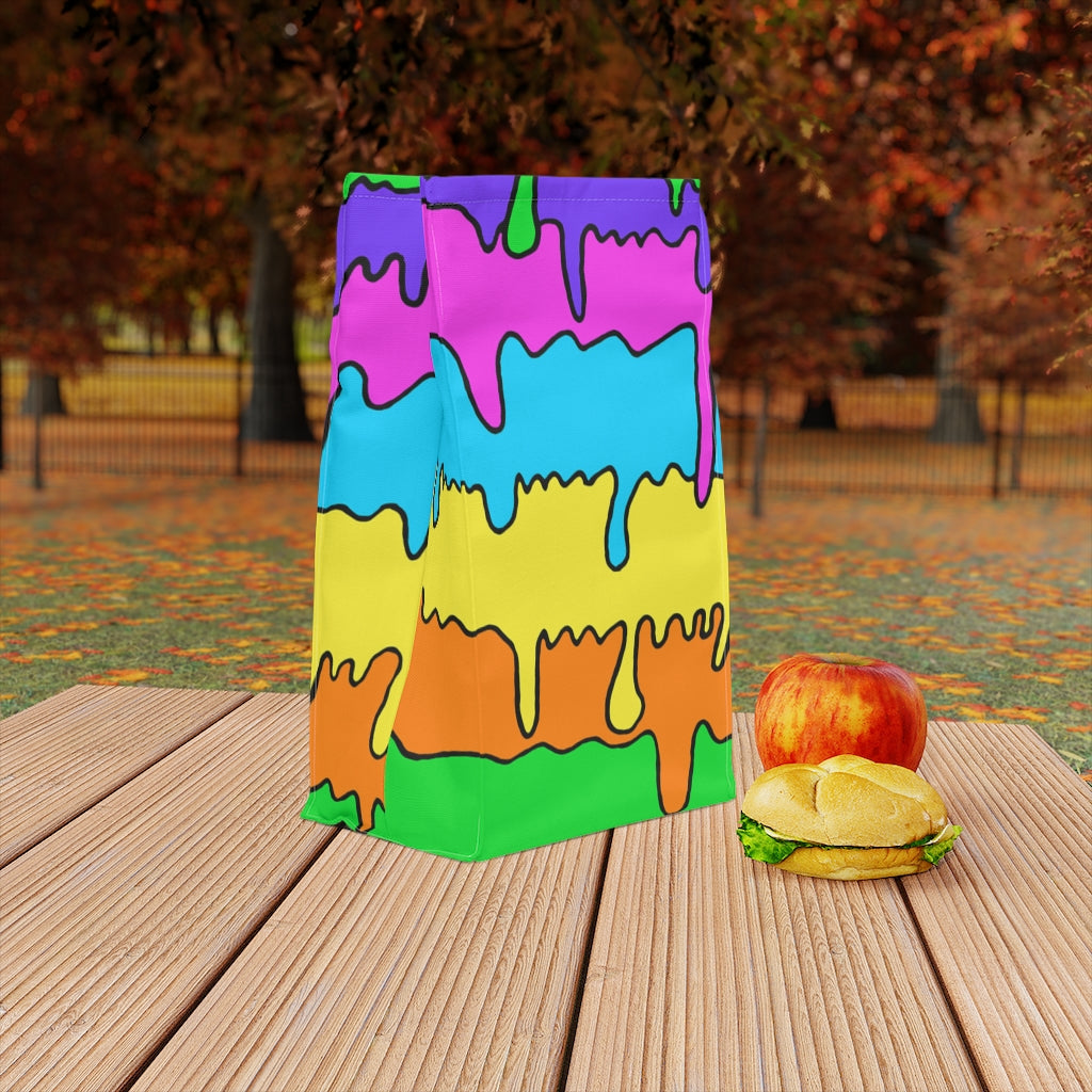 Drip Stripe Art Printed Polyester Lunch Bag