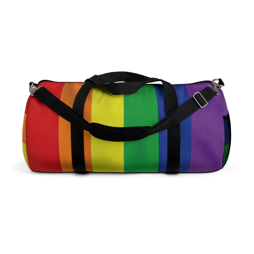 Rainbow Stripe Printed Duffel Bag